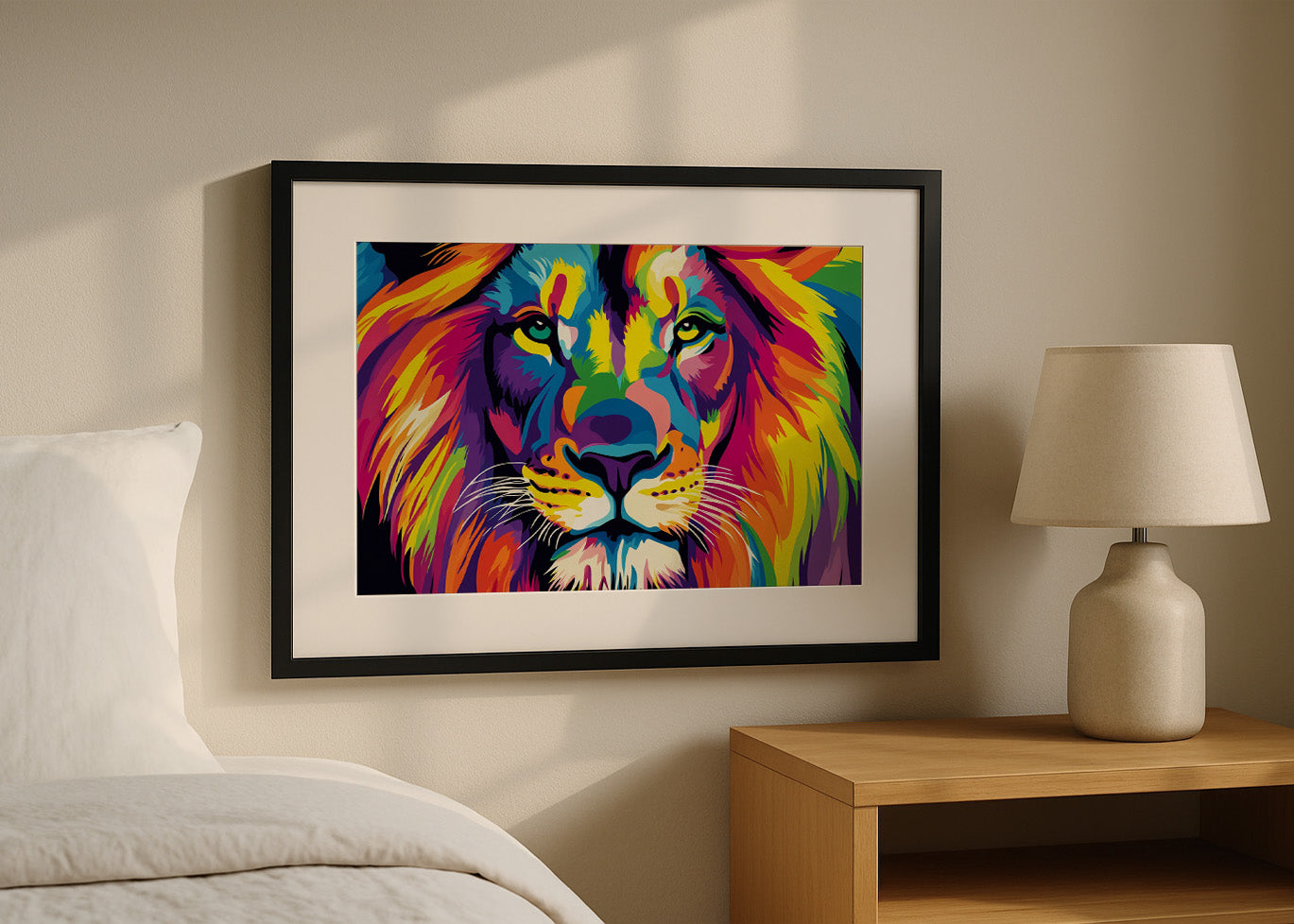 Cuadro Leon de colores