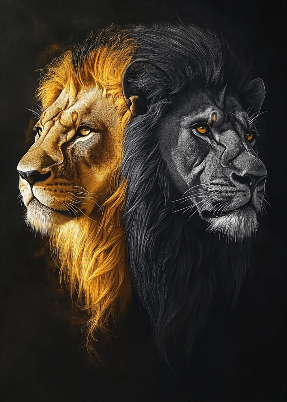 Cuadro Leon doble cara