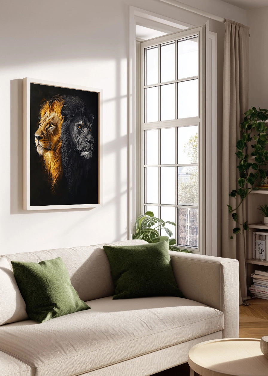 Cuadro Leon doble cara