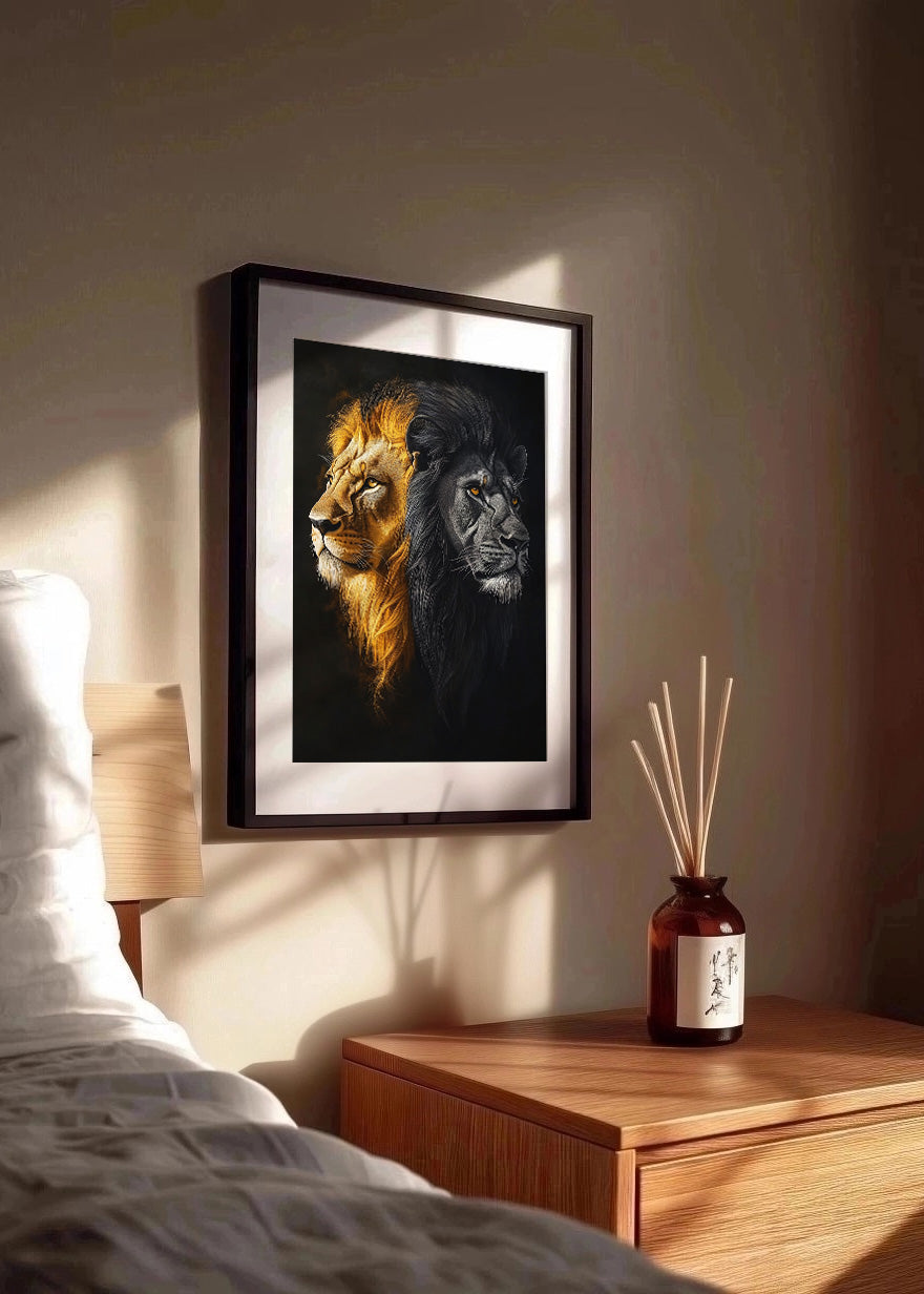 Cuadro Leon doble cara