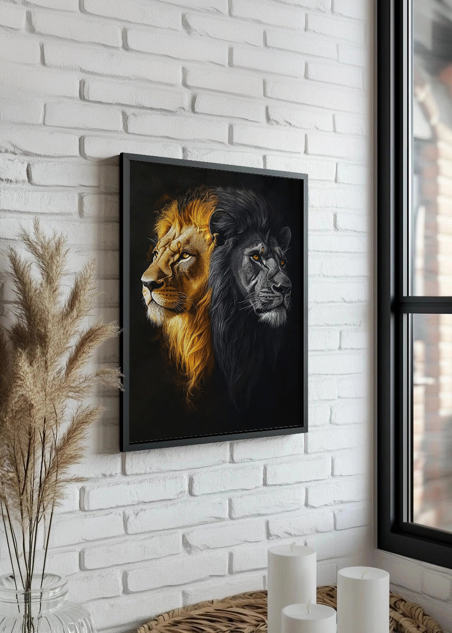 Cuadro Leon doble cara