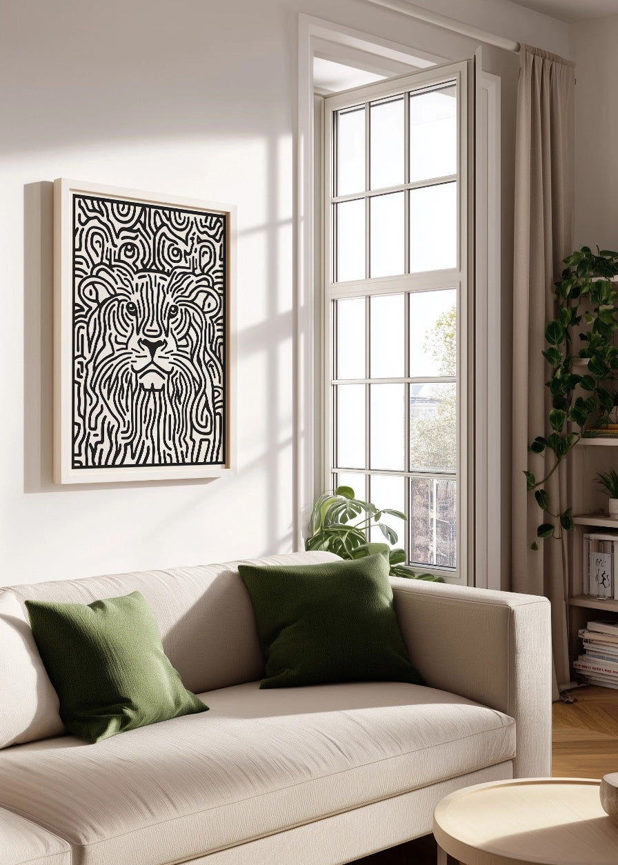 Cuadro León en formato línea