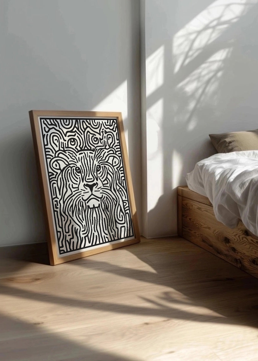 Cuadro León en formato línea