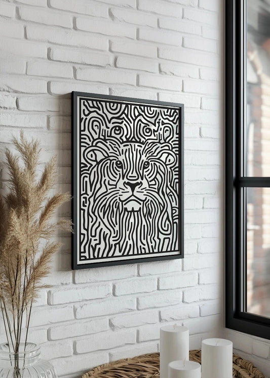 Cuadro León en formato línea