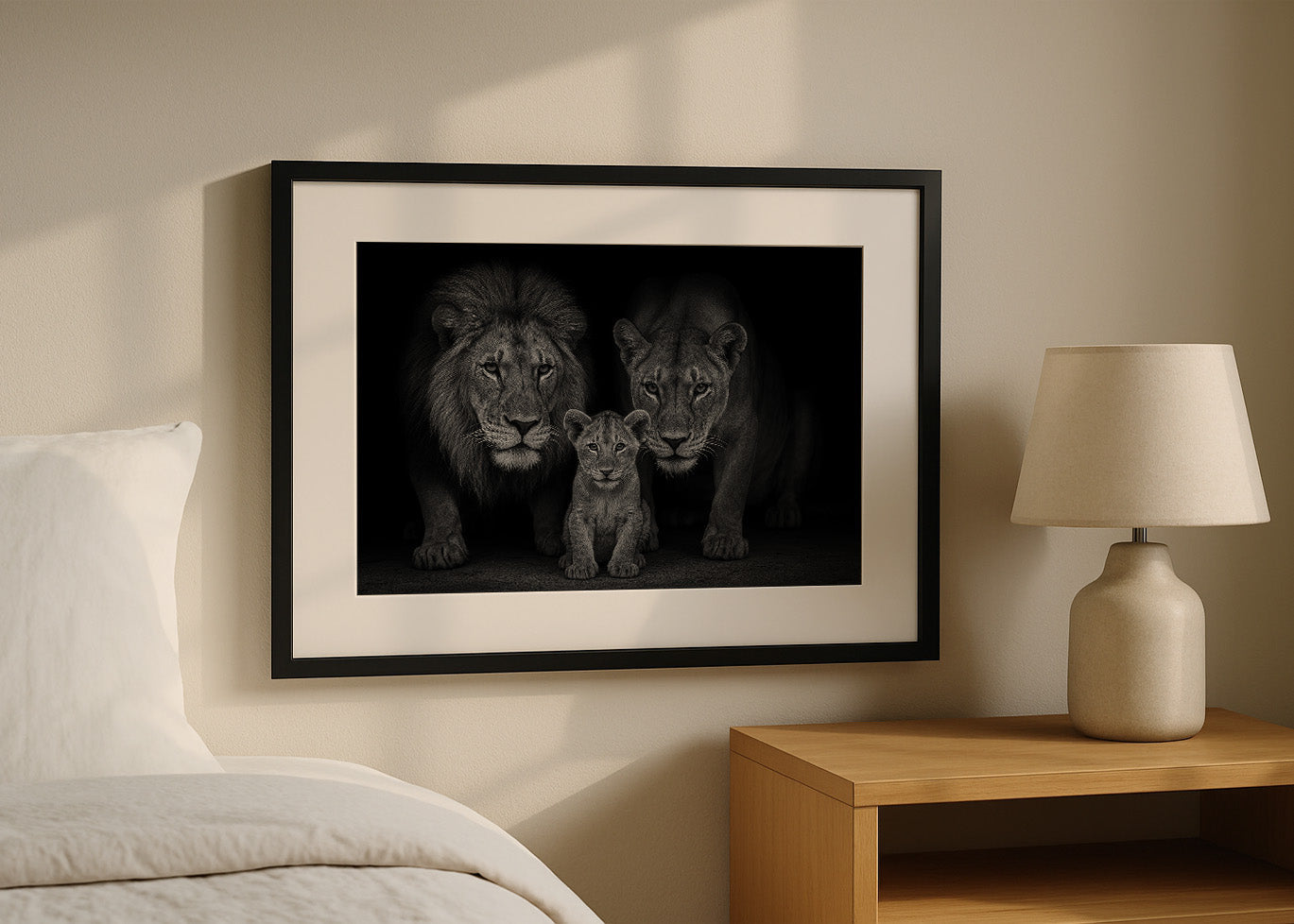 Cuadro Leones en familia