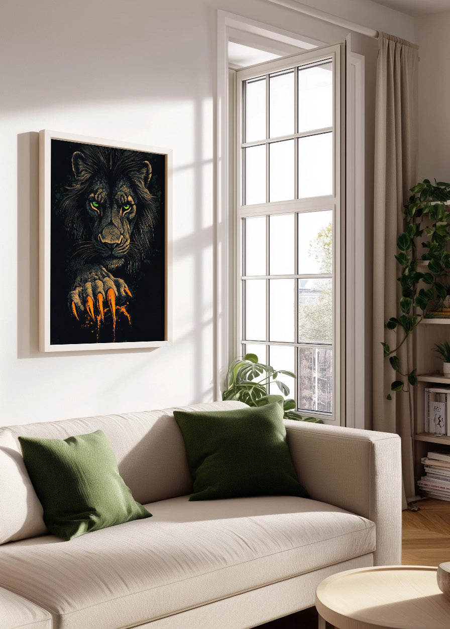 Cuadro León oscuro con garras