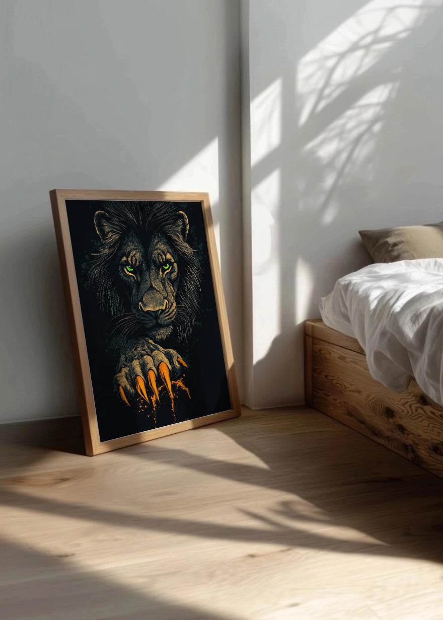 Cuadro León oscuro con garras