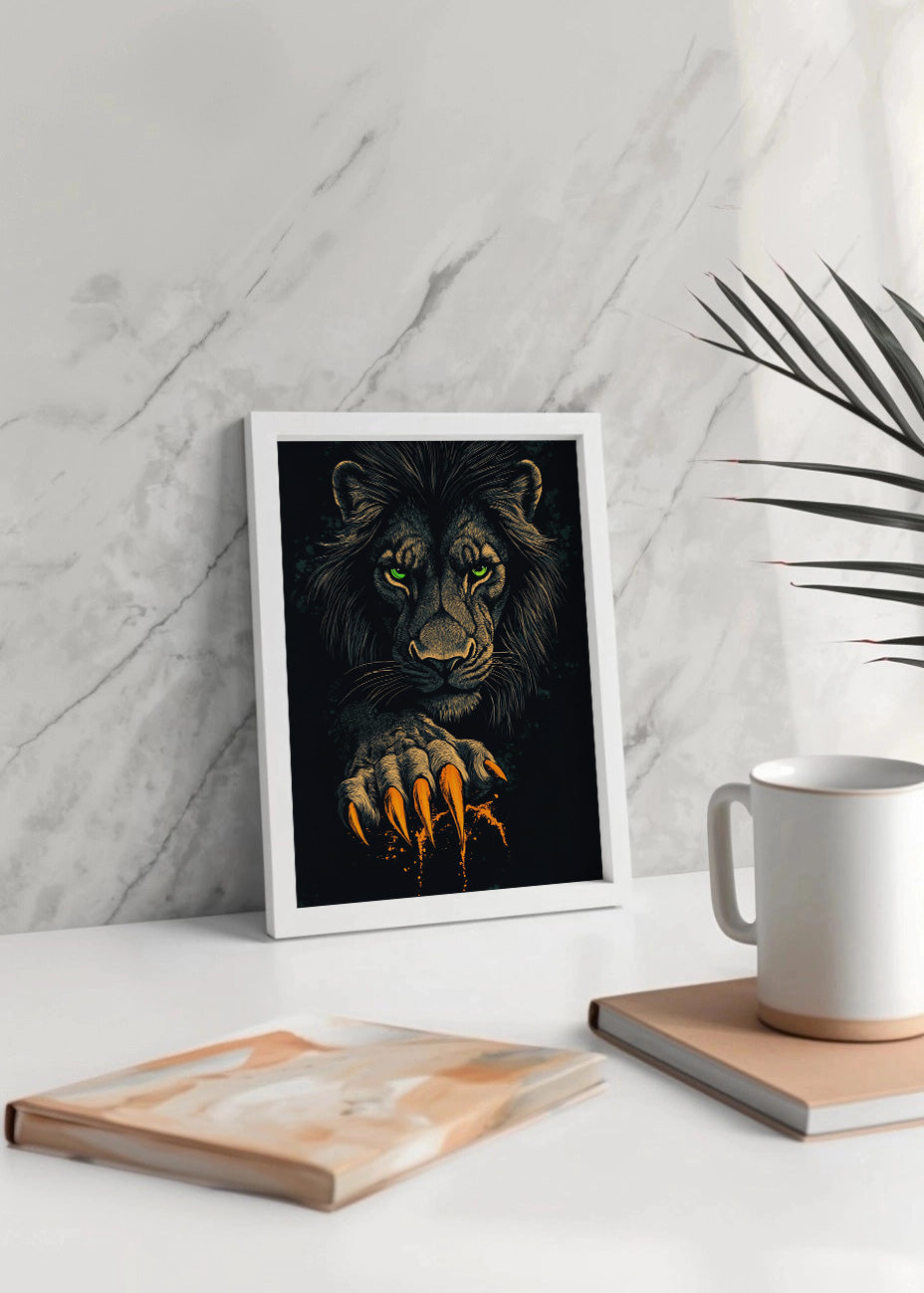 Cuadro León oscuro con garras