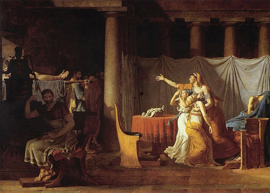 Cuadro Los lictores llevan a Bruto los cuerpos de sus hijos (Jacques-Louise David)