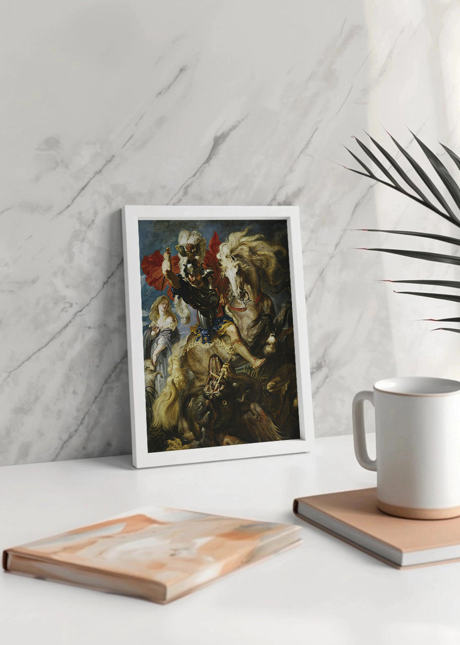 Cuadro Lucha de San Jorge y el dragón (Rubens)