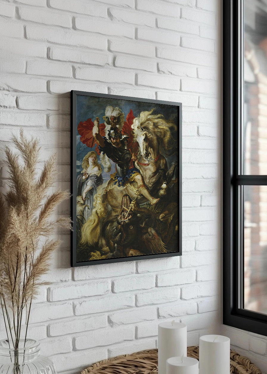 Cuadro Lucha de San Jorge y el dragón (Rubens)