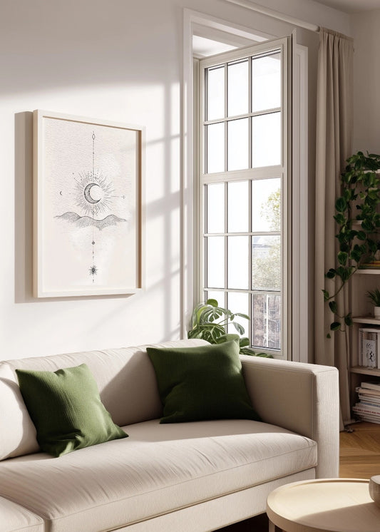 Cuadro Luna sobre las montañas