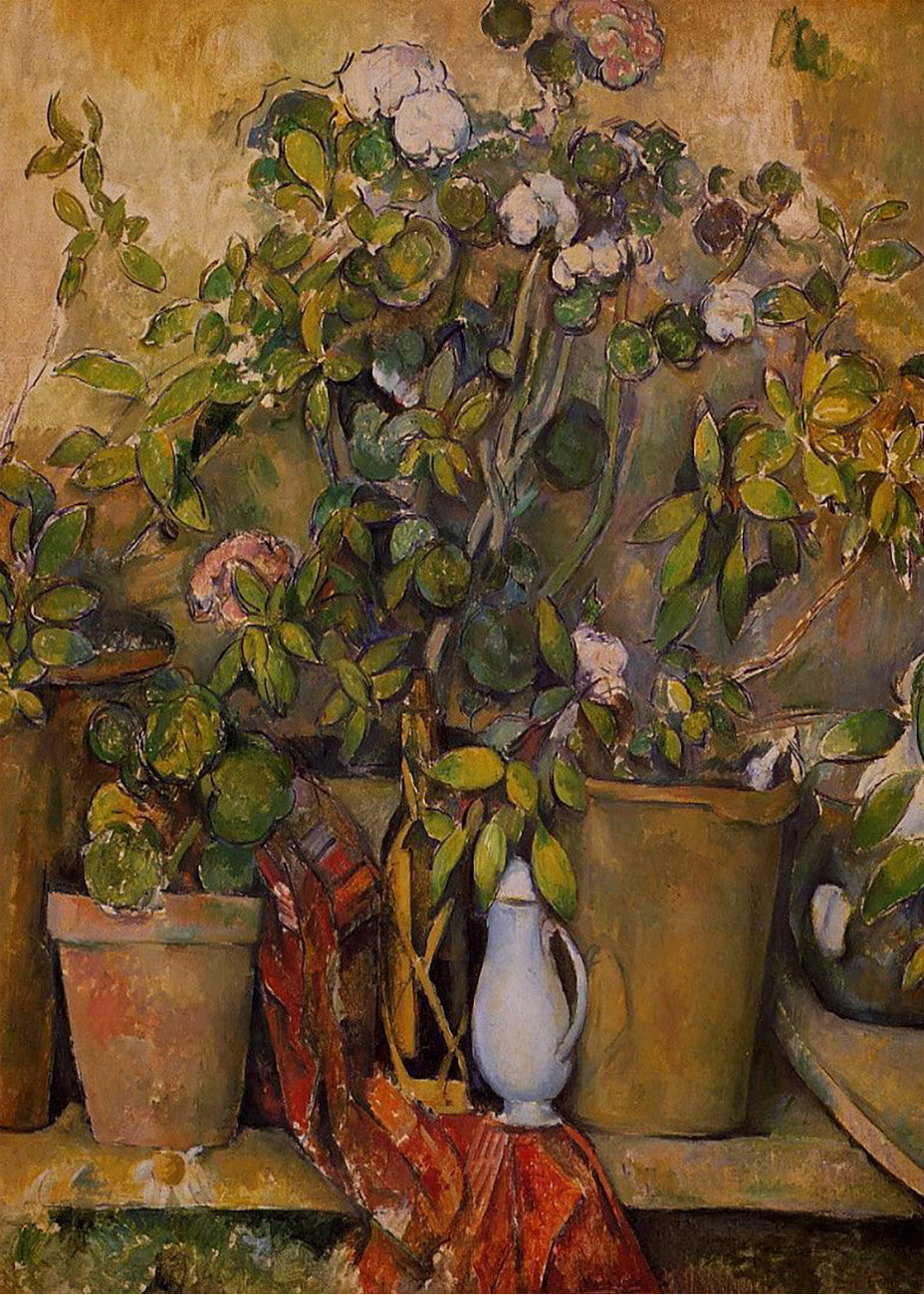Cuadro Macetas y flores de terracota (Cezanne)