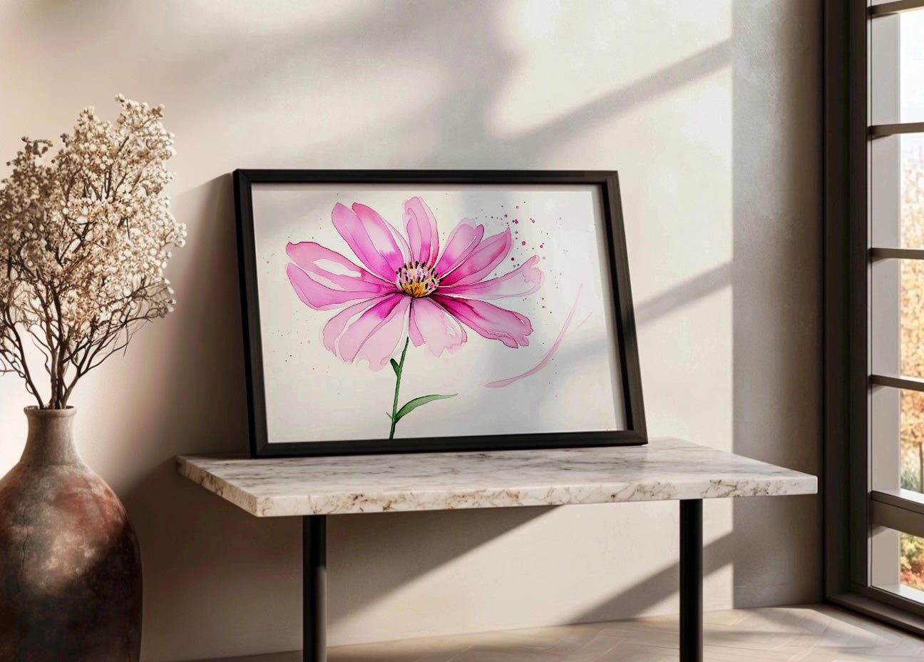 Cuadro Margarita rosa