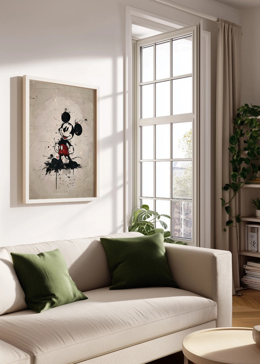 Cuadro Mickey Mouse estilo acuarela