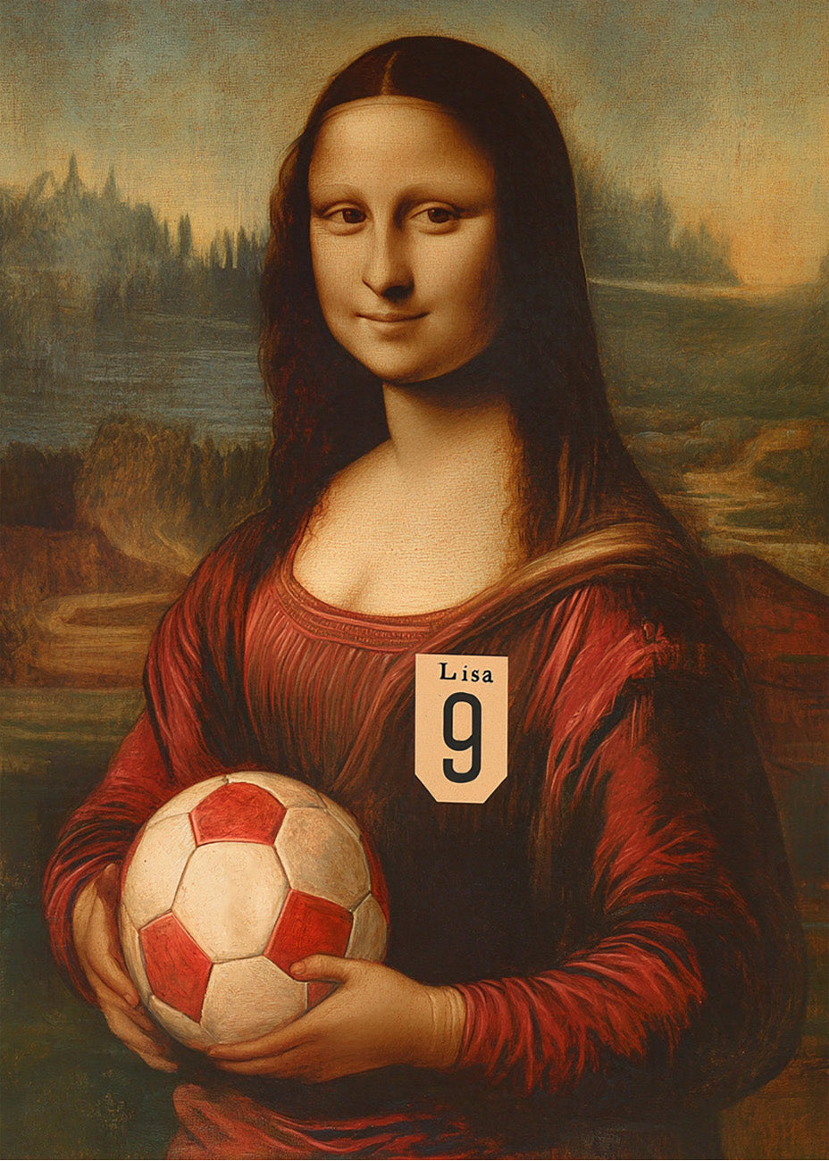Cuadro Mona Lisa futbolista delantera