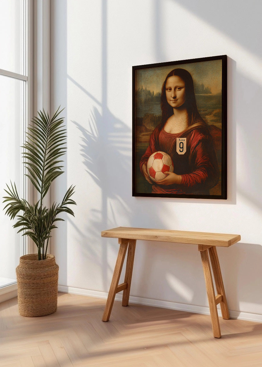 Cuadro Mona Lisa futbolista delantera