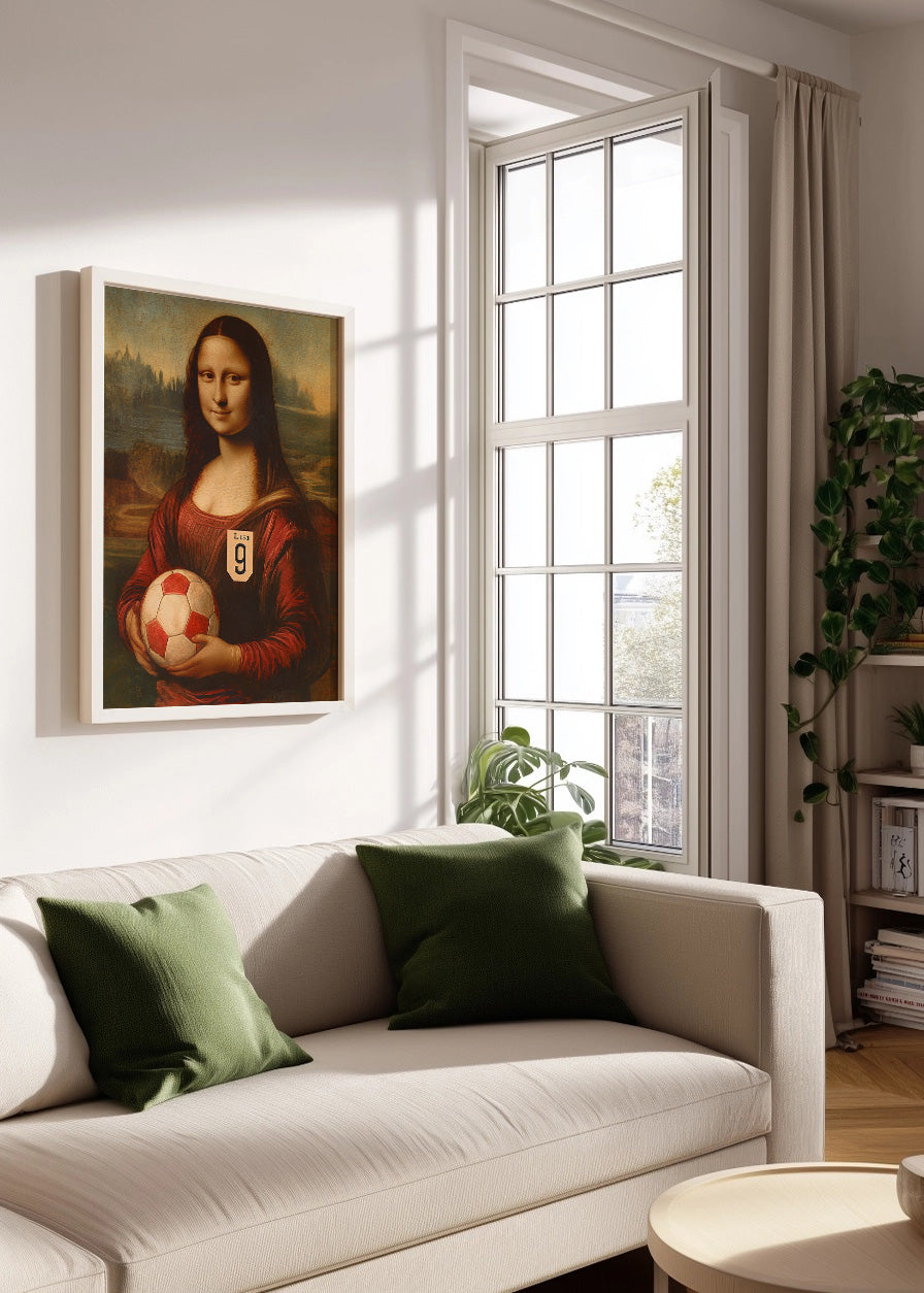 Cuadro Mona Lisa futbolista delantera