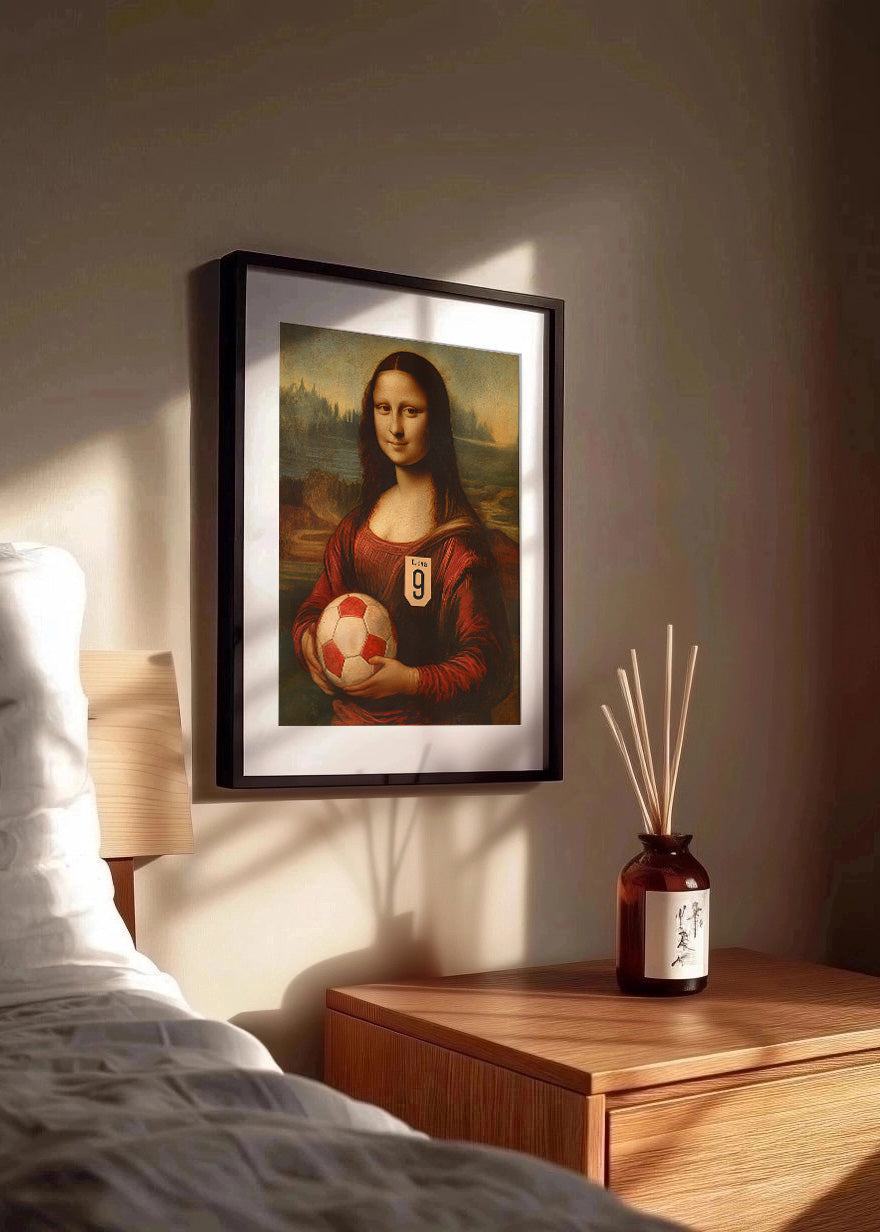 Cuadro Mona Lisa futbolista delantera