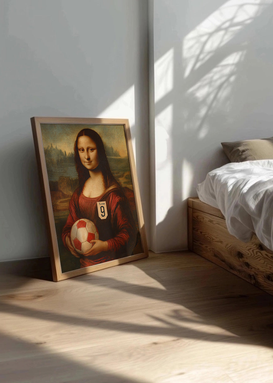 Cuadro Mona Lisa futbolista delantera