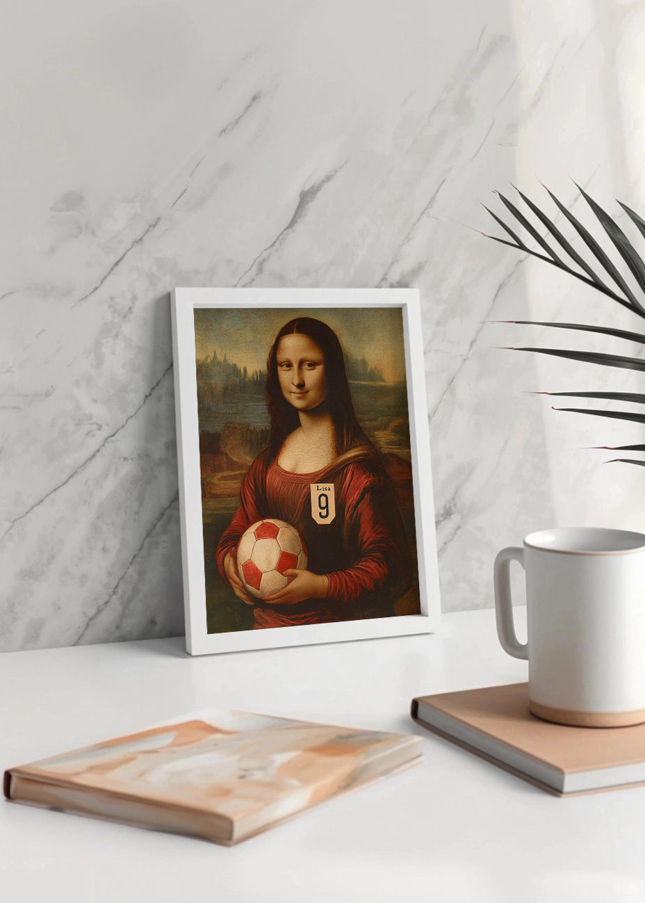 Cuadro Mona Lisa futbolista delantera