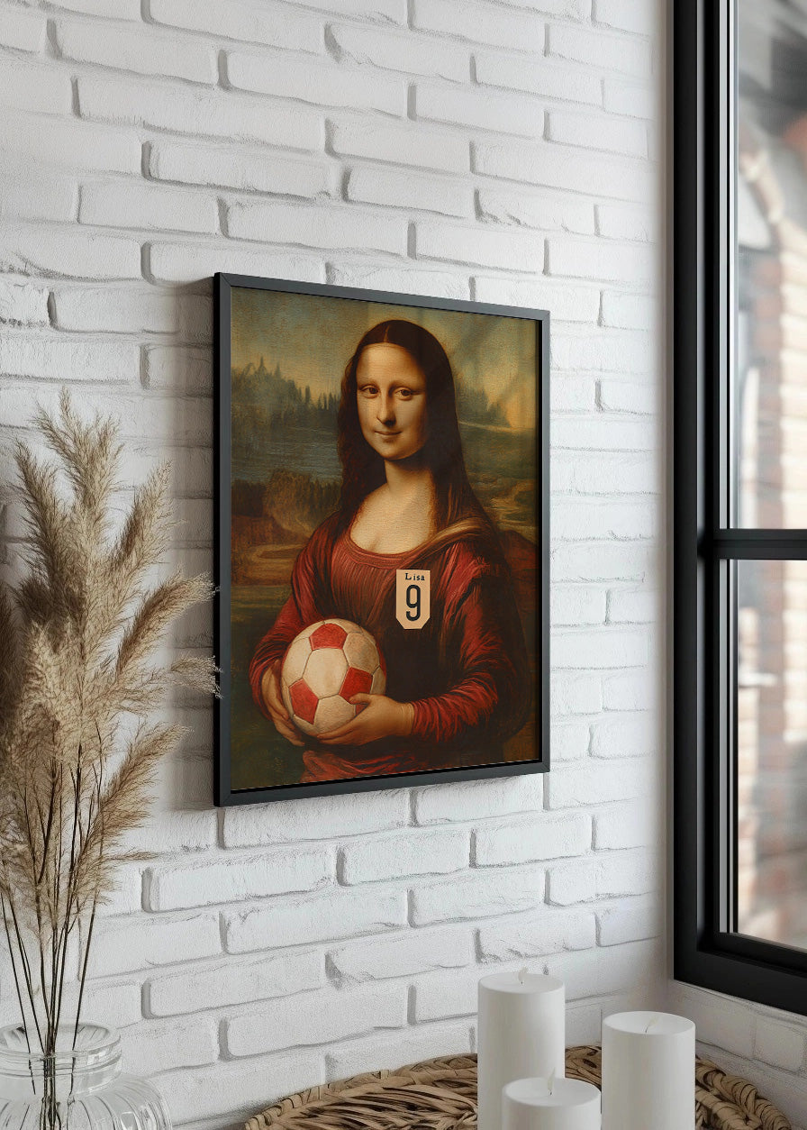 Cuadro Mona Lisa futbolista delantera