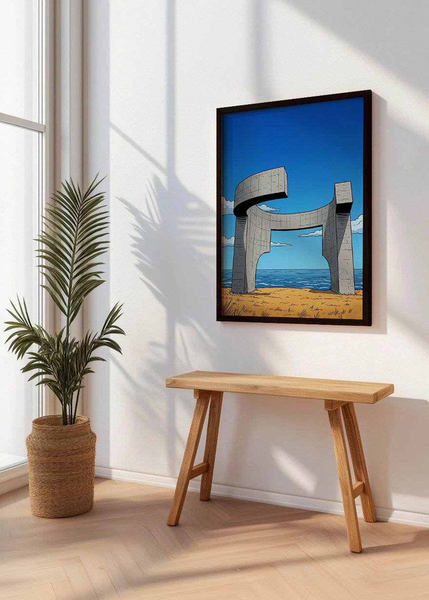 Cuadro Monumento de Chillida en Gijón - Cómic