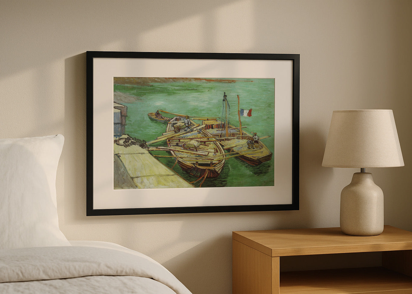 Cuadro Muelle con hombres descargando - Rhonebarken (Van Gogh)