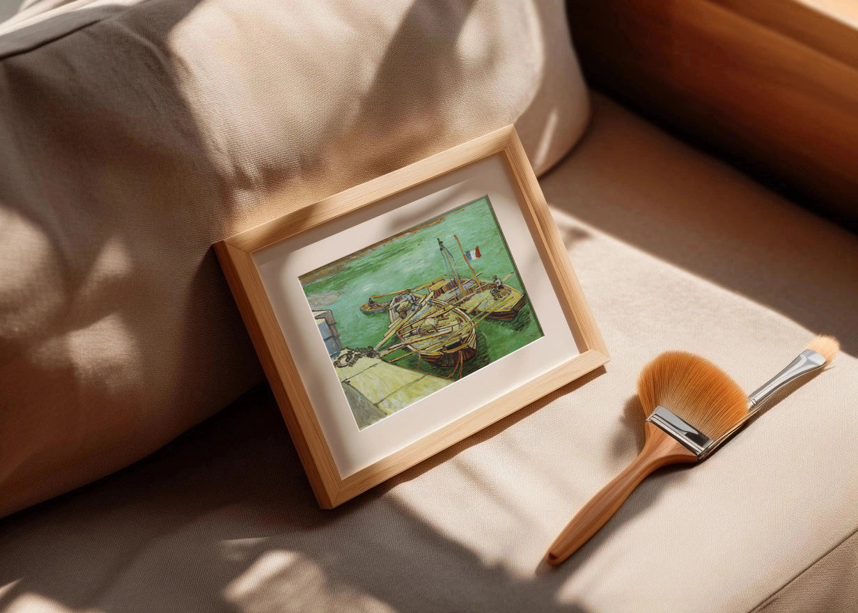 Cuadro Muelle con hombres descargando - Rhonebarken (Van Gogh)