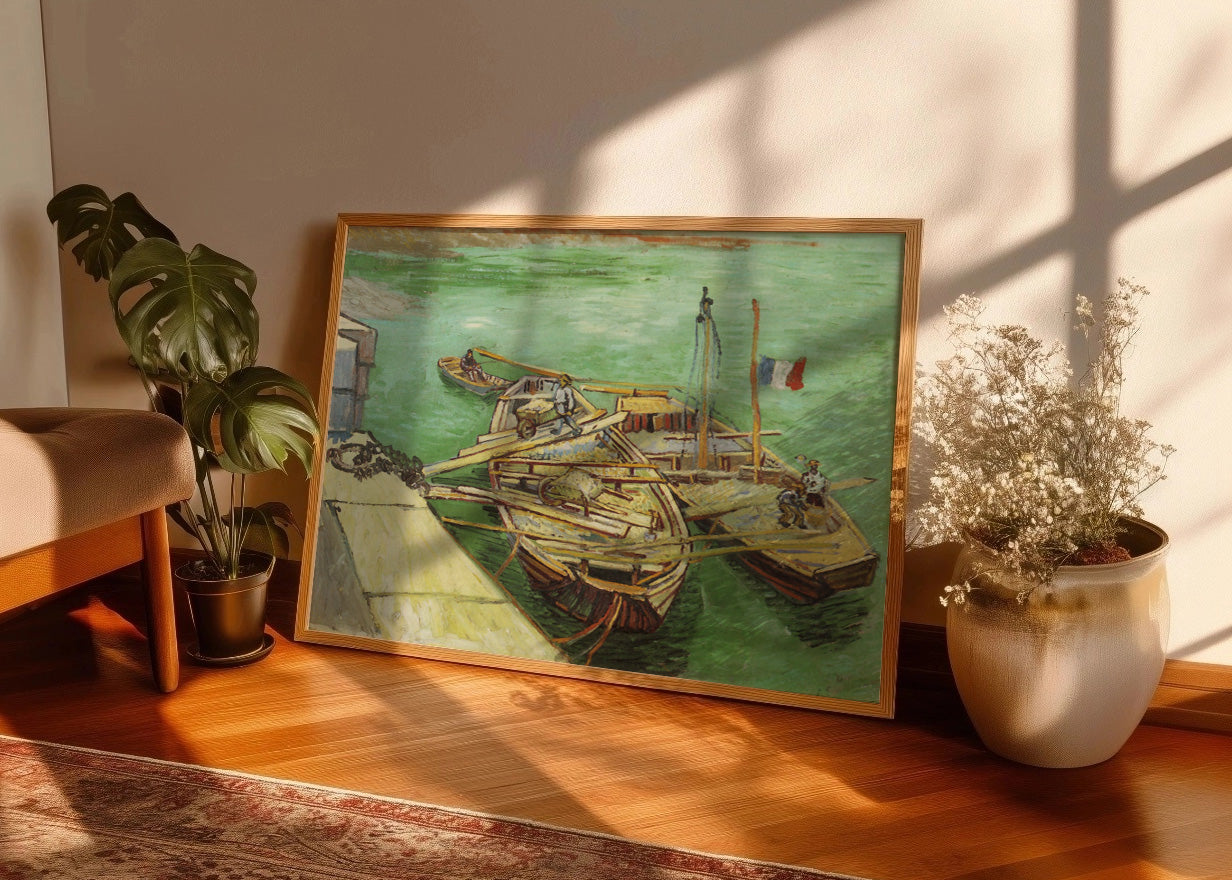 Cuadro Muelle con hombres descargando - Rhonebarken (Van Gogh)