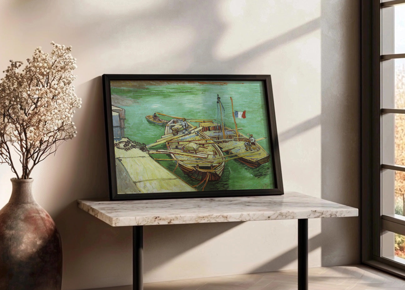 Cuadro Muelle con hombres descargando - Rhonebarken (Van Gogh)