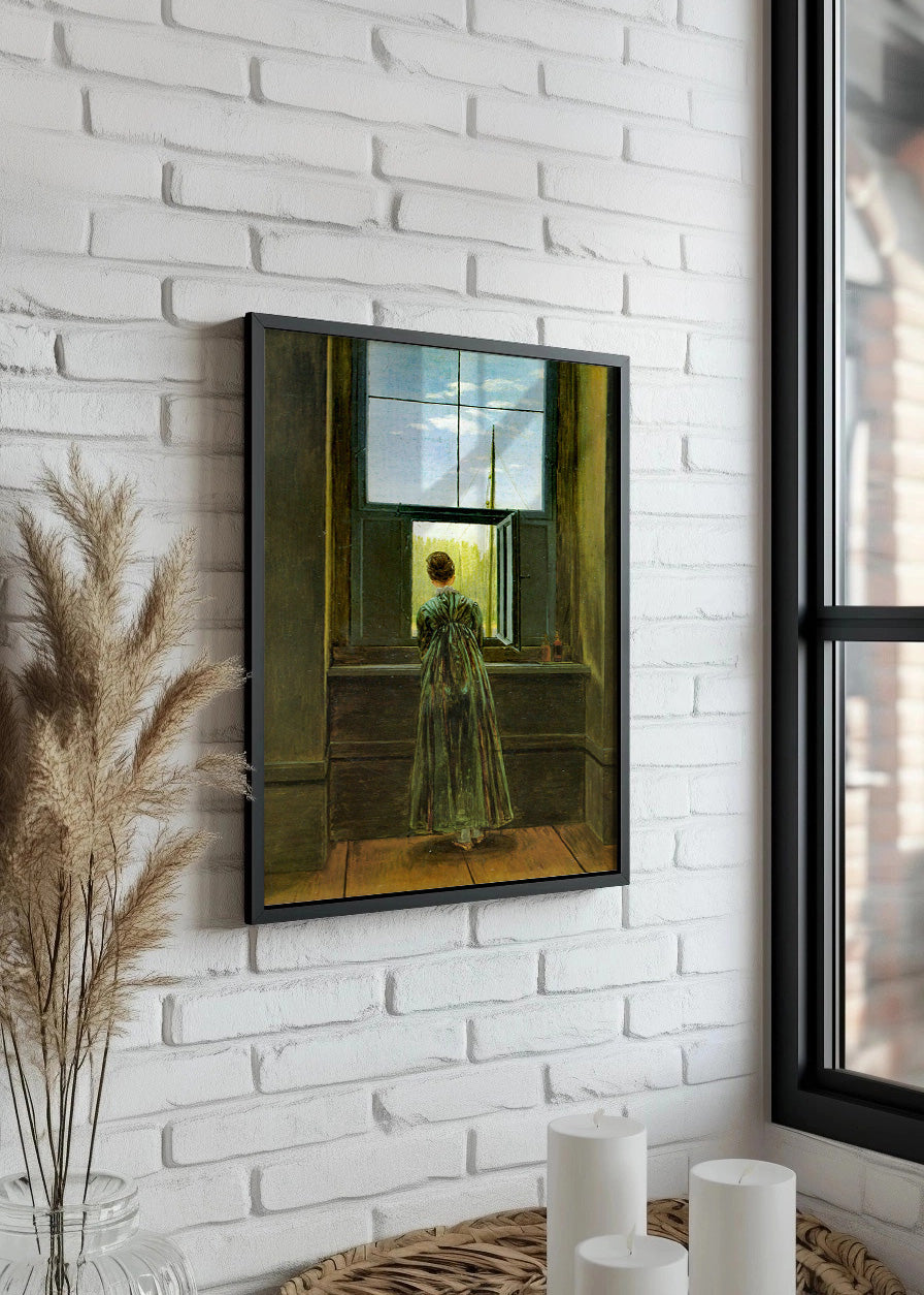 Cuadro Mujer en una ventana (Friedrich)