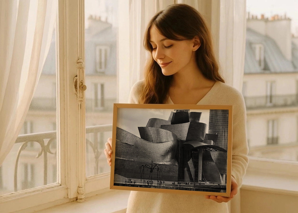 Cuadro Museo Guggenheim en blanco y negro