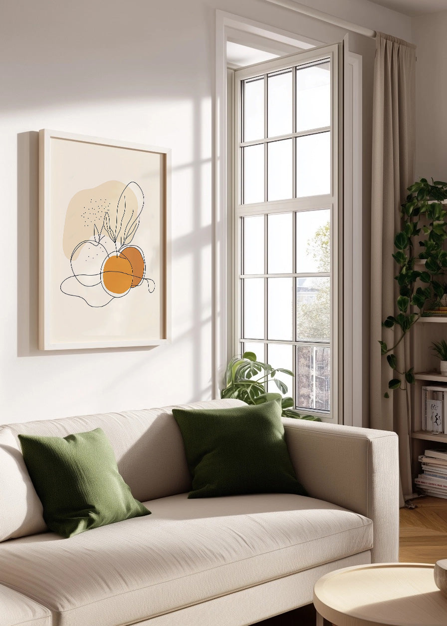 Cuadro Naranjas minimalistas