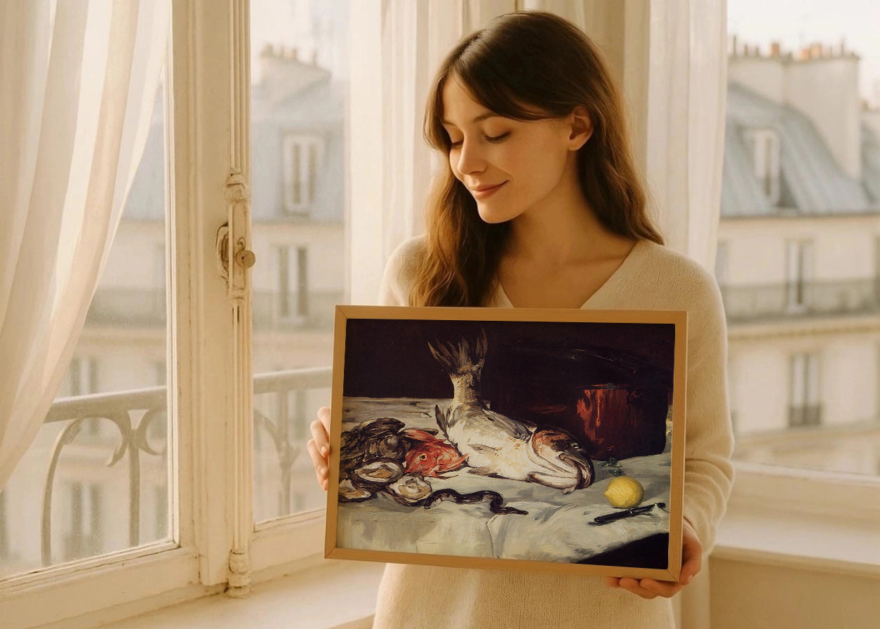 Cuadro Naturaleza muerta con pez (Edouard Manet)