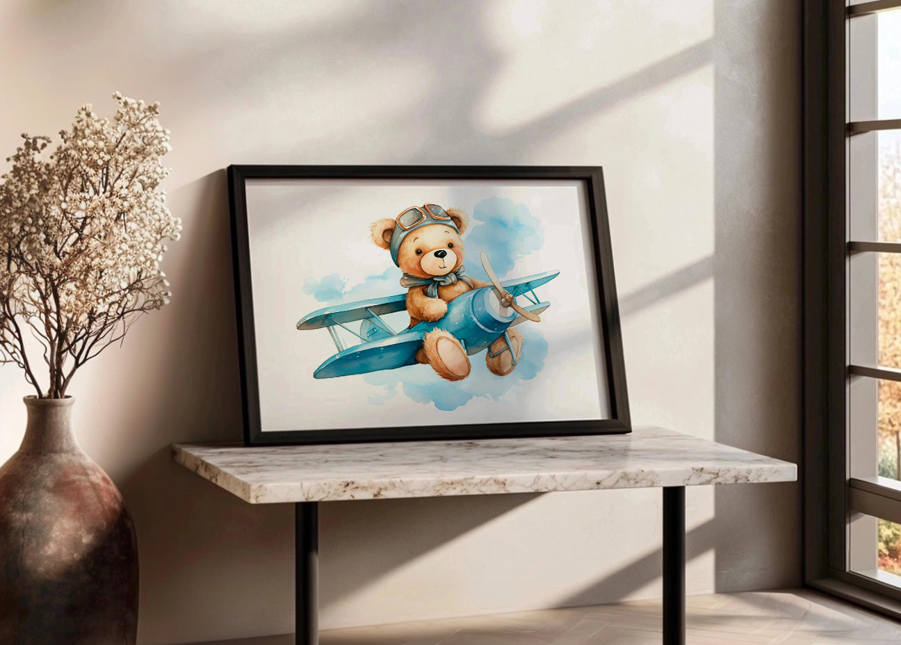 Cuadro Osito en avioneta