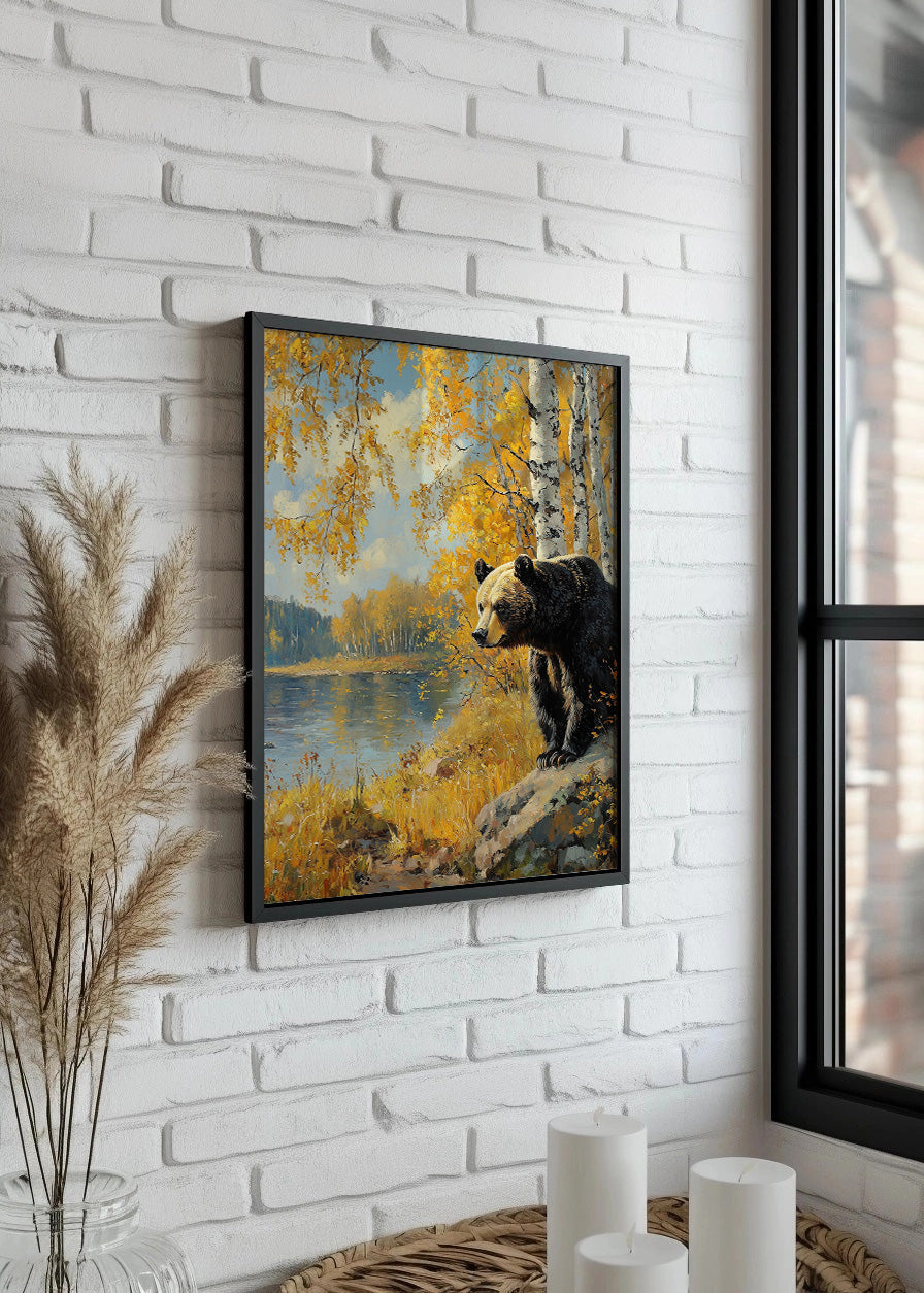 Cuadro Oso en el lago