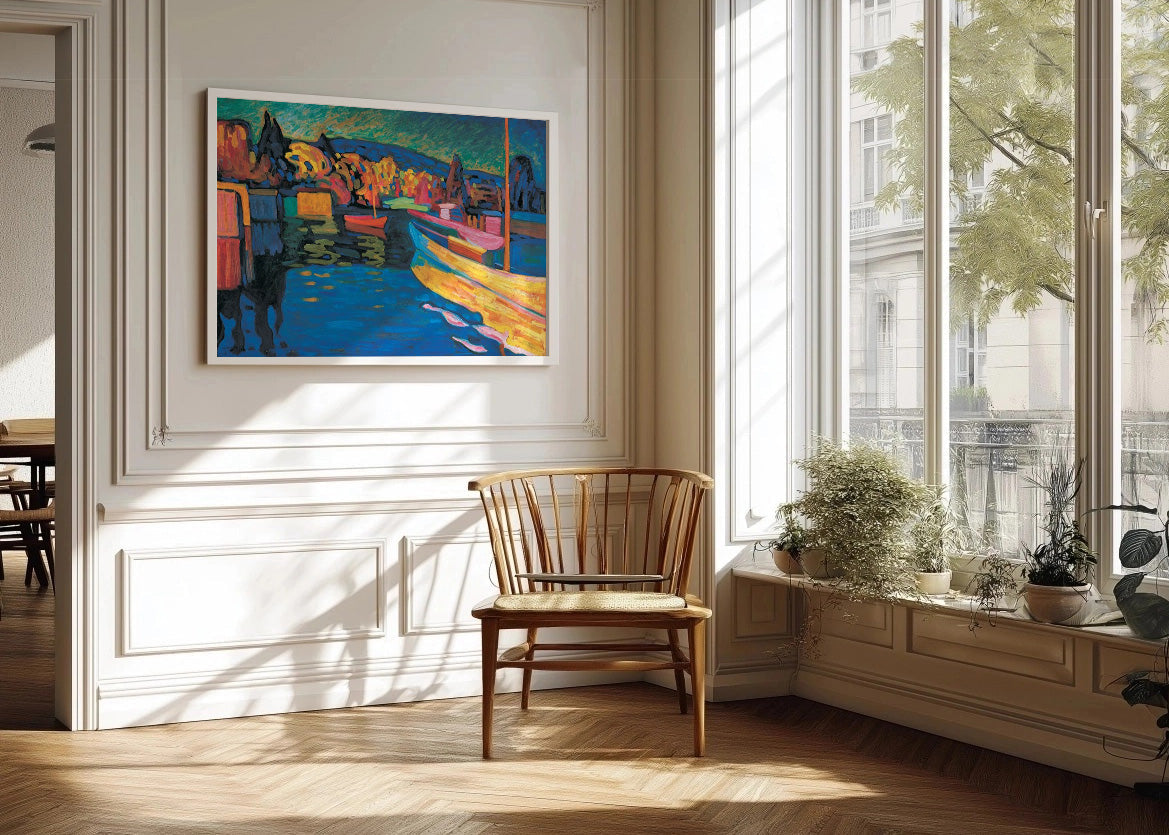 Cuadro Paisaje de otoño con barcos (Kandinsky)