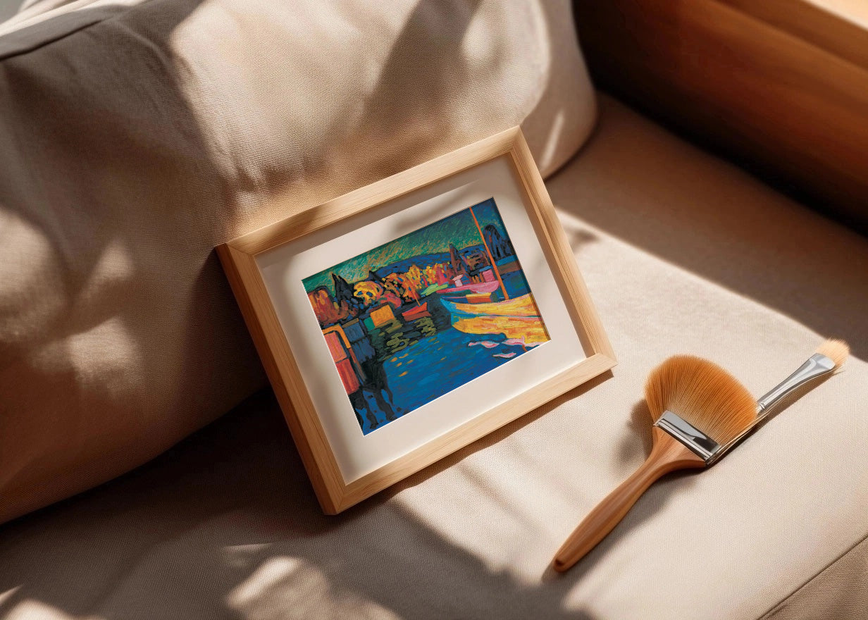 Cuadro Paisaje de otoño con barcos (Kandinsky)