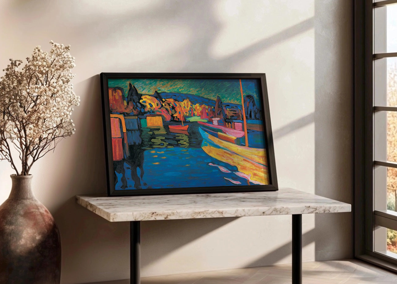 Cuadro Paisaje de otoño con barcos (Kandinsky)