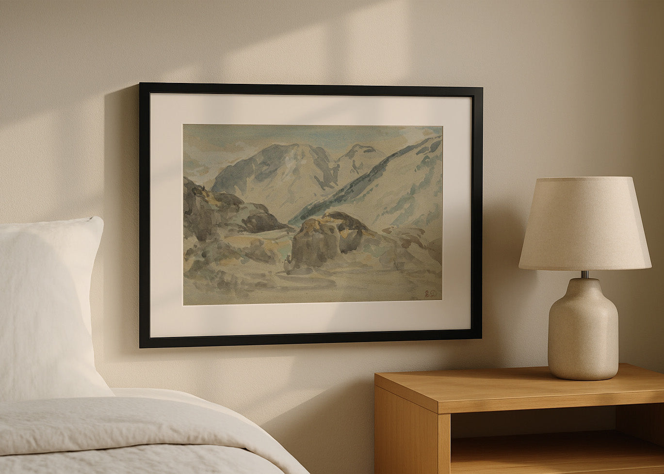 Cuadro Paisaje de la montaña de Atlas (Eugene Delacroix)