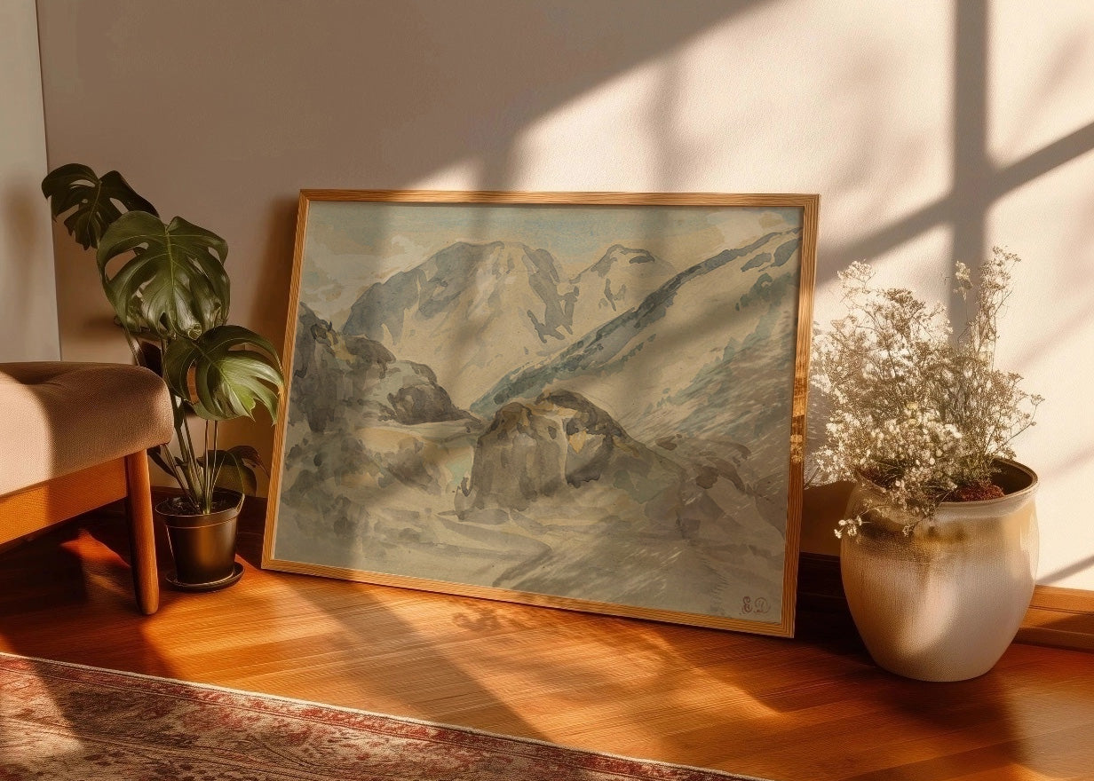 Cuadro Paisaje de la montaña de Atlas (Eugene Delacroix)