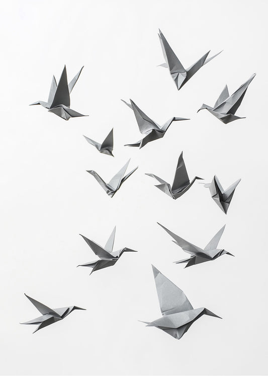 Cuadro Pájaros de origami