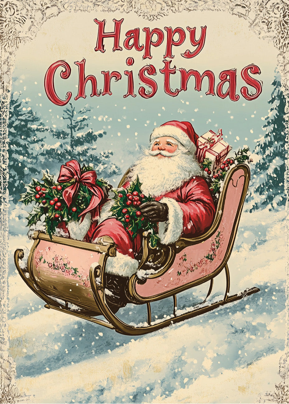 Cuadro Papa noel en trineo
