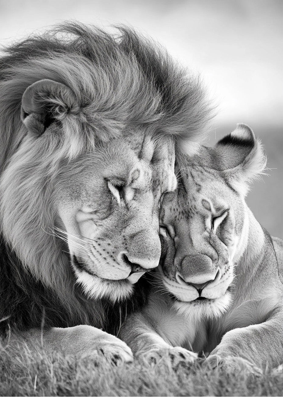 Cuadro Pareja de leones