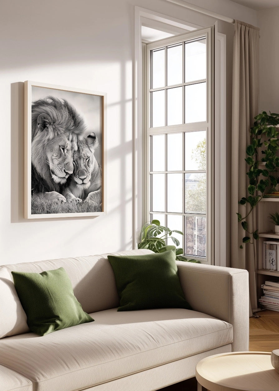 Cuadro Pareja de leones