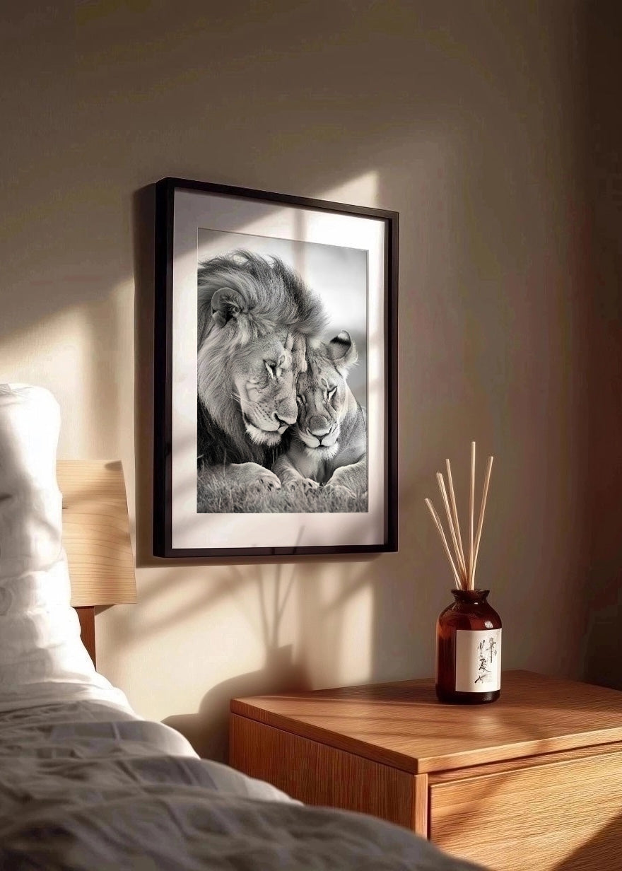 Cuadro Pareja de leones