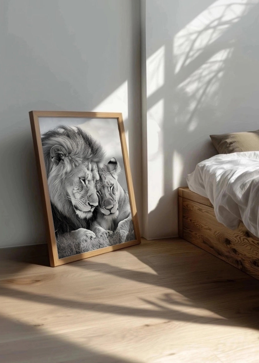 Cuadro Pareja de leones