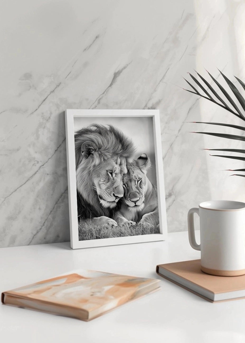 Cuadro Pareja de leones