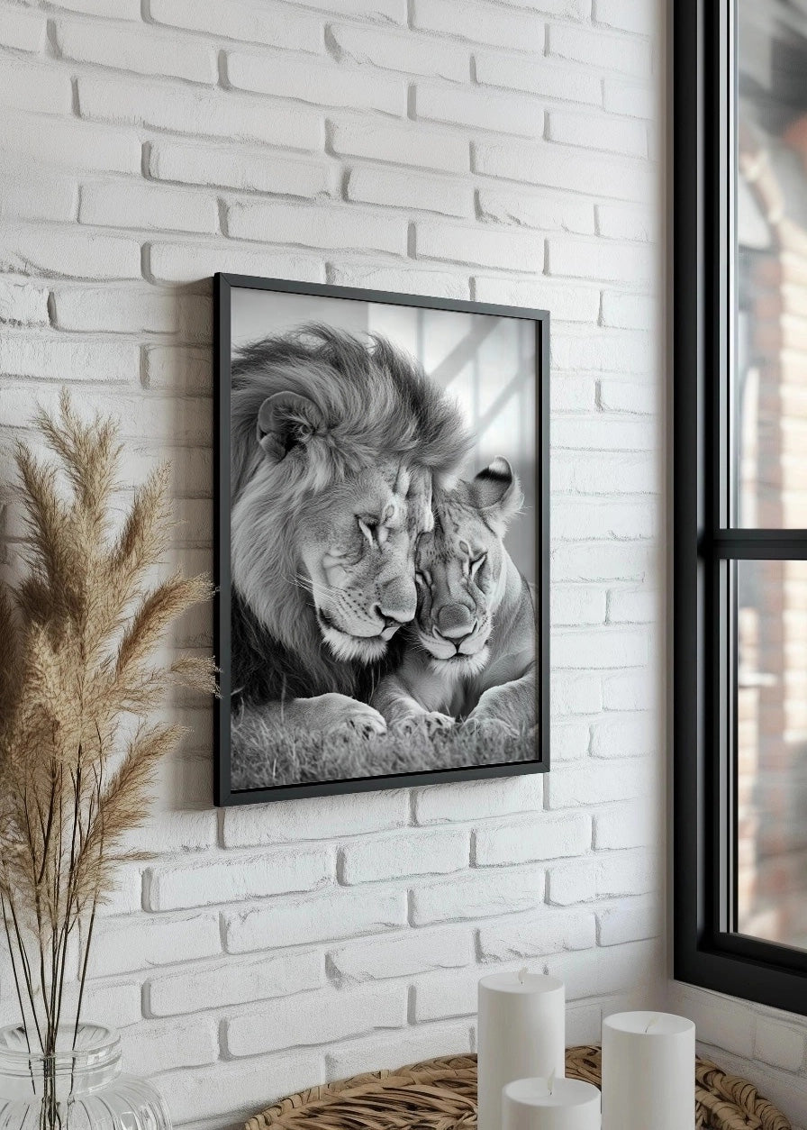 Cuadro Pareja de leones